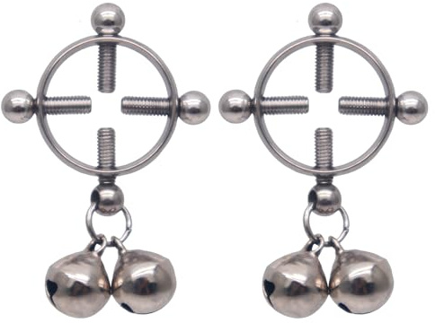 2 x runde künstliche Nippelringe für Frauen, Edelstahl, baumelnd, nicht Piercing, Brustwarzenringe, verstellbar, künstlicher Brustwarzenpiercing, Schmuck, Weihnachten, Körperschmuck (Silber)