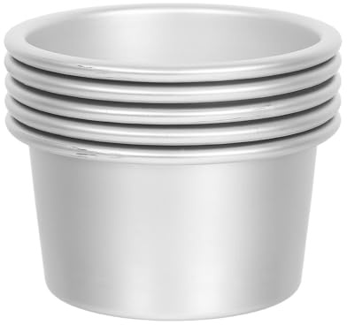 Ciieeo 5 moldes redondos de aluminio para hornear pasteles - Moldes antiadherentes para pasteles - Moldes para hornear pan, tartas de queso y cupcakes para uso doméstico y profesional