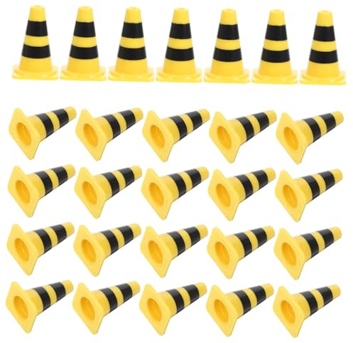 Hohopeti 30pcs Traffic Signs and Roadblocks Set Realistic Traffic Cones and Barricades for Educational Road Safety Learning and Interactive Play for Home School and Kindergarten