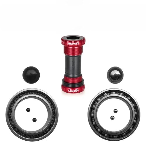 Almeigrity Eje de pedalier roscado de aleación de Aluminio para Bicicleta de montaña 68 mm/73 mm, Juego de bielas con rodamientos y Piezas de Eje. (2)