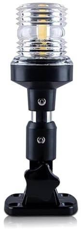 Waufoae Feu de Navigation, Lampe de Navigation LED, Feux de Navigation, Feu de Mouillage de Bateau DC 12–24 V, Orientable à 180°, pour navires maritimes, pontons, bateaux de pêche et yachts, Etanche