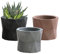 Olly & Rose Juego de 3 macetas geométricas naturales de color gris oscuro, gris claro, rosa tierra, macetas para plantas suculentas de cactus