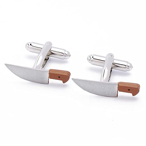 Boutons de manchette - Couteau de chef avec manche en bois