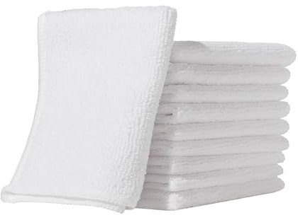Furniture Clinic Pack de 10 Chiffons en Microfibre - Non Pelucheux - Chiffons de Nettoyage Blancs - Réutilisables et lavables