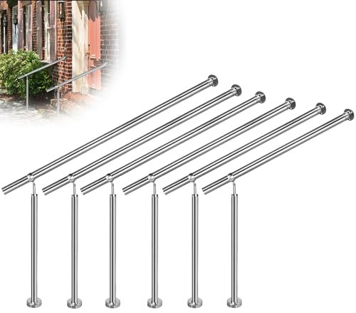 XMTECH Edelstahl Handlauf Treppengeländer Geländer Eingangsgeländer für Treppen Wandhandlauf Treppenhaus, Winkel Einstellbar, Länge:80 cm