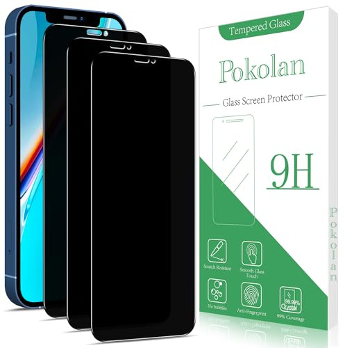 Pokolan [3 Pack Privacy Screen Protector for iPhone 12 Pro Max