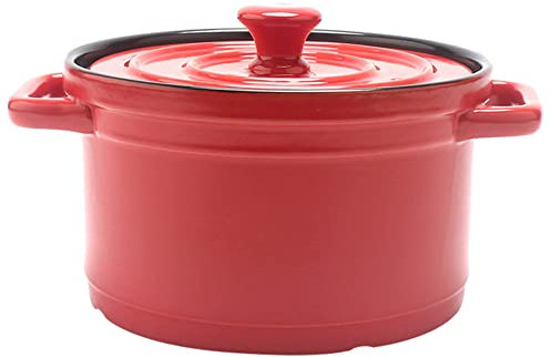 QTANZIQI Enameled Cast Iron Covered Dutch Oven, Enameled Cast Iron Casserole Dish with Lid, Sturdy Cookware Cast Iron Pot with Lid, Non-Stick Ovenproof Enamelled Casserole Pot Red 5L
