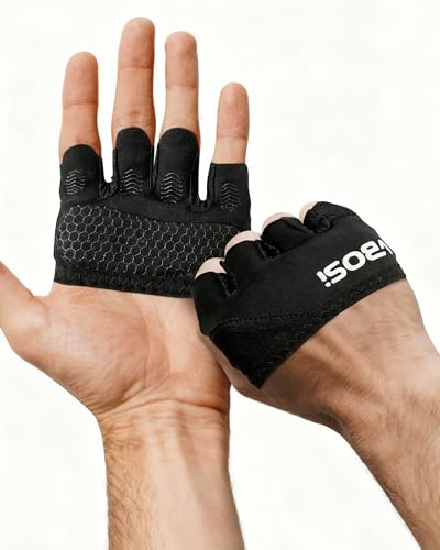 FitDA Gants de Fitness Homme, Demi-Paume Gants Musculation, Design Unique à Quatre Doigts, Anti-Cocon Antidérapant, Respirants Durable, Portables et Faciles à Nettoyer, pour Sports Gymnastique Muscu