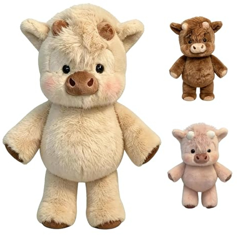 LCCGZ Peluche Che Corre, 45cm Peluche Di Cinghiale, Peluch Mucca, Vitello Che Corre Morbido Giocattolo, Bambola Da Collezione A Forma Di Pecora In Cartone Peluch Animato Per Ragazzi E Ragazze (B)