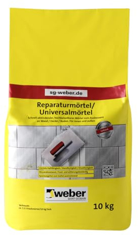 WEBER | Reparaturmörtel/Universalmörtel 10 kg | Schnell abbindender und hochbelastbarer Mörtel | Höchste Haftfähigkeit & Standfestigkeit | Innen und Außen