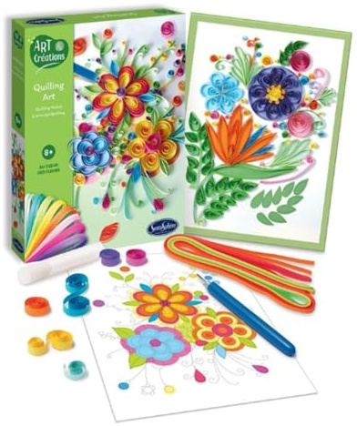Sentosphere 3902053 Bastelset Quilling Art, Kreativ-Set für Kinder und Erwachsene, DIY, Blumen zum Selbermachen