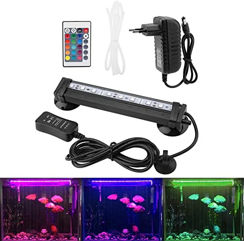 LED-Tauchleuchte für Aquarium Bubble Light mit Fernbedienung Unterwasserlampe farbige LED-Lampe für Aquarium Set (31 cm)