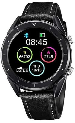 Montre Lotus pour Homme 50009/1 Smartwatch Boîtier en Alliage Noir Bracelet en Cuir Noir
