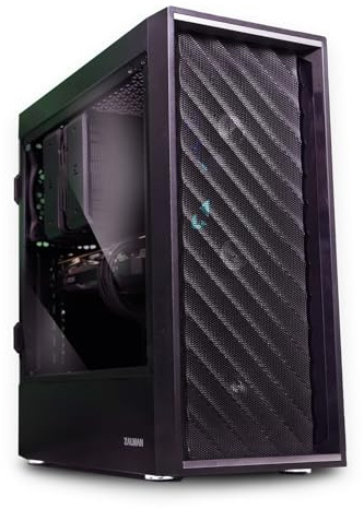 Zalman T7 PC Gehäuse Midi Tower ATX, Mesh Front 2xLüfter, Glas Seitenwand, Schwarz