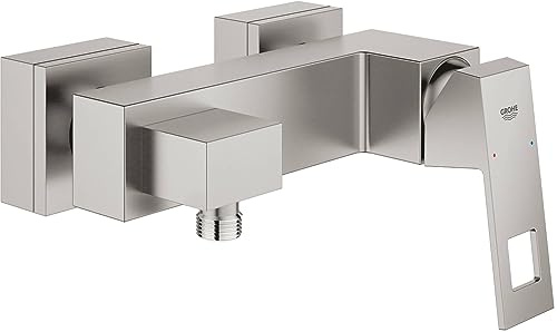 GROHE Eurocube | Badarmatur - Einhand-Brausebatterie | Wandmontage ; verdeckte Wandanschlüsse | supersteel | 23145DC0
