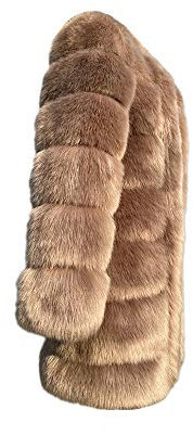 Damen Lange Kunstpelz Jacke Elegant Flauschiges Plüschmantel Felljacke Pelzmantel Winter Verdicken Warm Wintermantel Faux Fur Kunstfell Coat Parka Outwear Winterjacke,Vorne Offen Pelz Jacke D-Kamel L