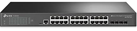 TP-Link JetStream TL-SG3428 Commutateur Gigabit L2 24 ports avec 4 emplacements SFP Prise en charge des ports RJ45 24 Gigabit