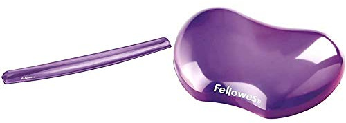 Fellowes 91437 Repose-poignets ergonomique pour clavier Crystal Gel Violet & - 91477-72 - Gel Crystal - Repose-Poignet Gel - Lilas - Lot de 4