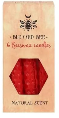 Majestic Red Bienenwachskerzen – 11 cm x 5,5 cm (6 Stück) – langlebige und lebendige Dekoration, magisches Ambiente – perfekt für Zuhause und Büro
