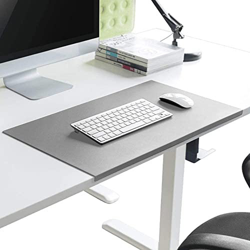 Schreibunterlage,Schreibtischunterlage mit Kantenschutz aus Weichem Kunstleder,Groß PU-Leder Mousepad für Büro/Zuhause,Büro Wasserdichte Rutschfeste Schreibenmatte,Grau,120X60cm