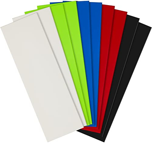 Tinlade 10 Pcs G10 Spacer Sheets G10 Knife Handle Material Handle Liners for Knife Scales Slabs Making Supplies, 5 Colors(6.3 x 2 x 0.04 Inch)