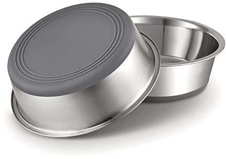 PEGGY11 Hundeschalen aus Edelstahl aus Metall| Rutschfestes Silikonkautschuk-Bodendesign| 900ml, 2 Stücke