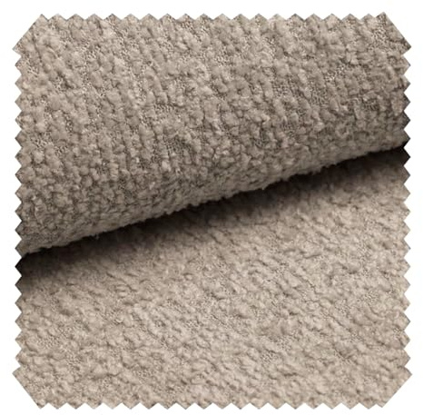 novely® ABEL - Flauschiger Bouclé-Polsterstoff - Schwer Entzündbarer Möbelstoff - UV-Beständige Meterware 1lfm | Farbe: 02 Beige