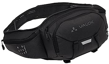 VAUDE Moab Hip Pack 3 Fahrradtasche – Schwarz | Bauchtasche mit Polsterung – Fahrradzubehör mit Regenhülle – ideal für MTB-Touren