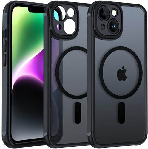 iVoler Cover Magnetica per iPhone 15 6.1 Pollici, [Compatibile con MagSafe] [Protezione Antiurto di Grado Militare] Custodia Traslucida Opaca Posteriore Sottile Silicone Protettiva Case