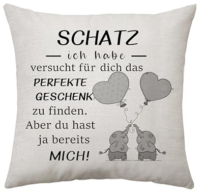 Kissen Abdeckung mit 'Schatz, Ich Habe versucht für Dich das perfekte' - Schatz Tochter Sohn Frau Ehemann Freundin Oma Opa Geschenk Valentinstag Geburtstag Weihnachten Idee Geschenke Deko