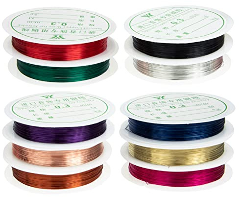 Hohopeti 10rullar Smyckes Tråd Av Koppar För Diy Handgjord Beading Wire För Smyckesmaking Och Hårpinne Winding Fina Hantverksmaterial