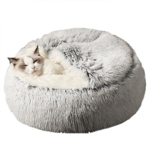XIEMINLE Katzenbett, Haustierbett, Plüsch-Haustierkissen, Sofa für Kätzchen und Welpen, Donut-Katzenbett, Haus, Katzenkissen mit rutschfester Unterseite, Haustierkissen, Sofa, Innenschlafbett,
