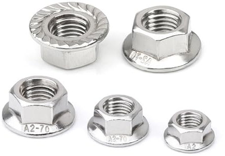 10 STÜCKE M3 M4 M5 M6 M8 M10 M12 M14 M16 M20 DIN6923304 Edelstahl Sechskantflanschmutter Zackenschlupf Kontermutter (Size : M16)