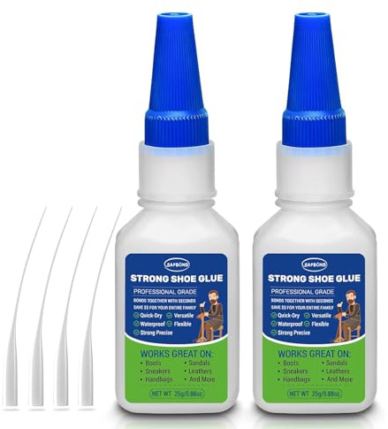 2-Pack Shoe Glue Sole Repair: 50g Quick-Dry Transparent Shoe Repair Glue, Waterproof, Professional Instant Adhesive for Sneakers, Boots, Sandals, Leathers, Handbags,25g/0.85oz×2