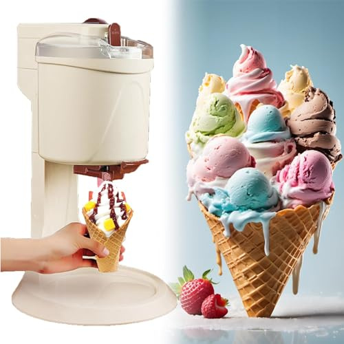 RayGenius Household Small Ice Cream Machine, 1l Large Capacity Diy Ice Cream Machine, Fast, Easy To Clean, Smooth, Suitable For Making All Kinds Of Ice Cream