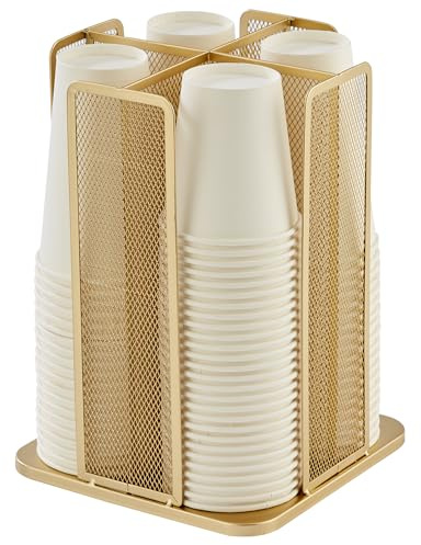 Annova Porte-gobelet et couvercle en plastique avec rotation à 360° - Distributeur de café Mup avec 4 compartiments - Support de rangement multifonction pour la maison, le bureau, le bar, le café
