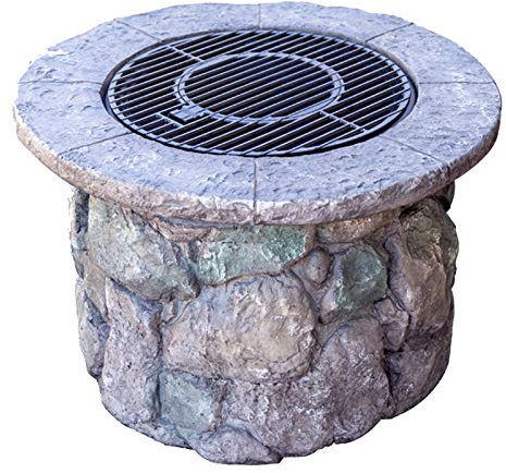 NOALED Tavolo da Barbecue per Barbecue a Legna da Giardino con braciere da Esterno, caminetto a Legna da Giardino con Patio Esterno, 90 cm/35,4