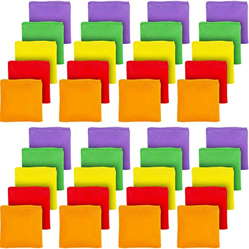 EOGRFW 40 Pièces Mini Sacs De Haricots À Lancer, Sacs De Haricots en Nylon pour Jeu De Cornhole, Lancer De Sacs De Haricots, Sacs De Cornhole Colorés, Jouet De Carnaval Sacs De Haricots, 6x6cm