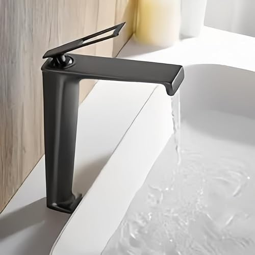 Rubinetto Bagno Alto a Cascata - Miscelatore Lavabo per Acqua Fredda e Calda, Design Elegante