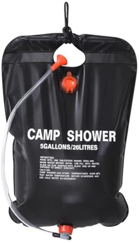 Hperu solar shower bag Solar Shower Bag Camping Heating Shower Water Bag 20L for Travelling Hiking Backpacking