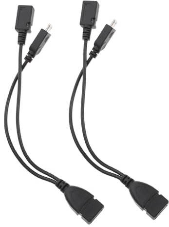 OSALADI 2pcs Micro Usb to Usb Converter Otg Cable Male to Standard Female Black Phone Accessory