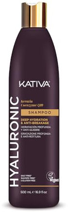 Kativa Luxury | Champú | Ácido Hialurónico | Keratina | Coenzima Q10 | Fortalece e hidrata profundamente | Fórmula Vegana | Empaque reciclado | Para uso diario | cont. 500 ml