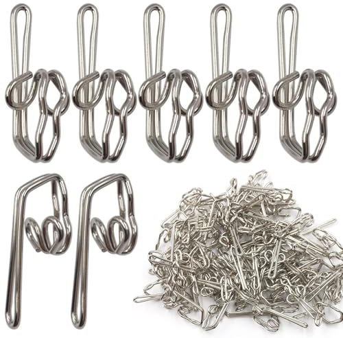 Heavy Duty Metal Curtain Drapery Hooks (100 Pack) Curtains, Drapes, Pencil Pleats