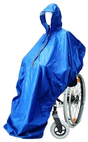 Rollstuhl Regenschutz Wasserdichter Regenmantel for Rollstuhlfahrer, for ältere Menschen, Roller, Behinderte, for Reiten, Regenmantel, wasserdicht, wetterbeständig wasserdicht einstellbar(Blue)
