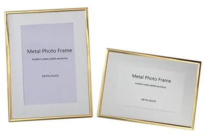 Stfery Fotorahmen 41x13 Gold Metall Fotorahmen für Mehrere Fotos, Tischplatte, Horizontal Und Vertikal