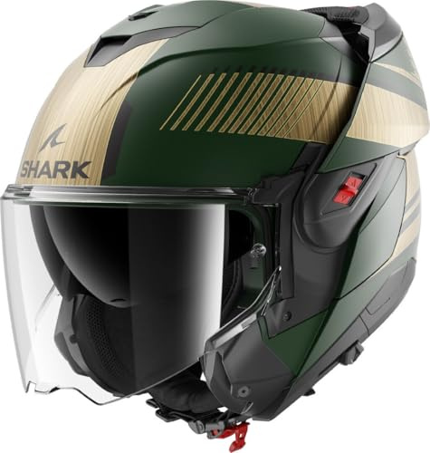 SHARK, Modularer Motorradhelm OXO SIKTER Green Chrome Gold GUQ, XXL