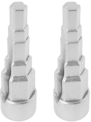 Create idea 2 Llaves para Radiador de 1/2 Pulgada Llave Escalonada de Cabeza Cuadrada para Válvulas de Plomería Termostatos 85 X 13 Mm Color Plateado