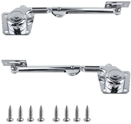 Nicerity Chiudiporta pneumatico resistente, chiudiporta per schermo e tempesta, chiudiporta touch 'n hold, argento, 2 pezzi