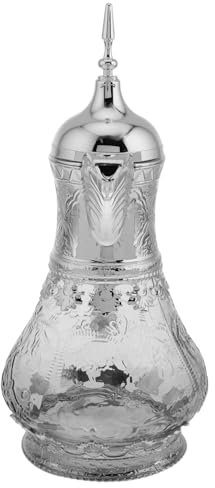 Alipis Pichet à Boisson en Verre de Grosse Capacité Style Moyen-oriental Poignée Ergonomique, Résistant au Chaud Froid, Rassemblements Fêtes