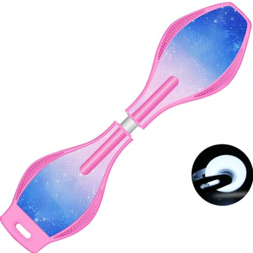 ERNAN Waveboard, Roulette de Surf pour Enfants,Waveboard Charge Max 100 kg, Planche de Castor avec Roues légères pour Enfants et Adolescent (Nebulae Pink)